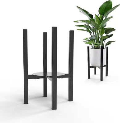 Immagine prodotto di Portavasi regolabile, 24-36 cm, altezza 38 cm, nero, metallo, per interni ed esterni