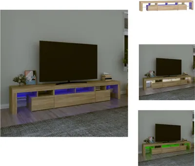 Produktbild von vidaXL TV-Schrank mit LED-Leuchten Sonoma-Eiche 230x36,5x40 cm -  TV-Möbel