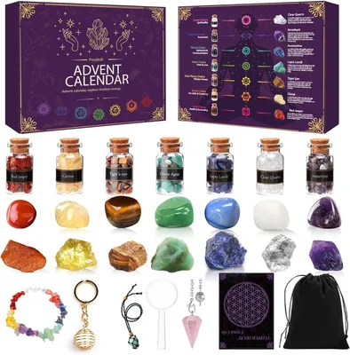 Adventskalender mit 24 Edelsteinen und Kristallen 2026