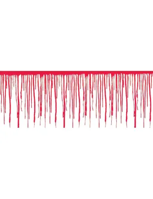 Produktbild von Blutige Wand Halloween Raum-Deko-Folie rot-weiss 762x30cm - Einheitsgröße