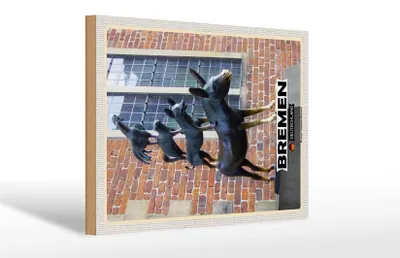 Produktbild von Holzschild Städte Deutschland Bremer Stadtmusikanten20x30cm