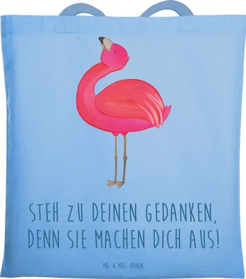 Produktbild von Mr. & Mrs. Panda Tote Bag Mutig zu seinen Meinungen stehen - Sky Blue - Geschenk, Tasche, Vertrauem, Shopping, sein, Stoffbeutel, deine Gedanken machen dich aus, Trost