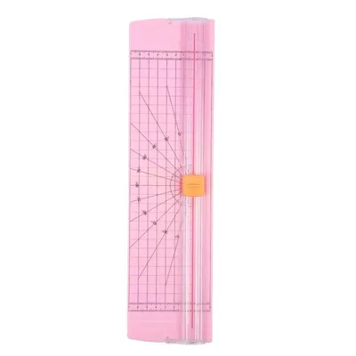 Produktbild von 2 Stück A4 Papierschneider, tragbare Schneidemaschine mit Schnittlinienführung, Papier Cutter für Zuhause & Büro, rosa