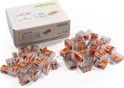 Produktbild von WAGO Klemmen-Set, 75-teilig, 25x 221-412, 25x 221-413, 25x 221-415