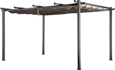 Produktbild von Freistehende Pergola 3 × 4m CASSIS taupe - Aluminiumstruktur