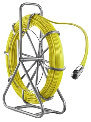 Produktbild von VEVOR Fischband Fiberglas, 150,3 m, 8,0 mm, Duct Rodder Fischband Drahtzieher, Kabelziehstange mit Stahlaufwickler, 3 Ziehköpfe, Angelwerkzeuge für Wände und elektrische Leitungen, nicht leitend, 152 m