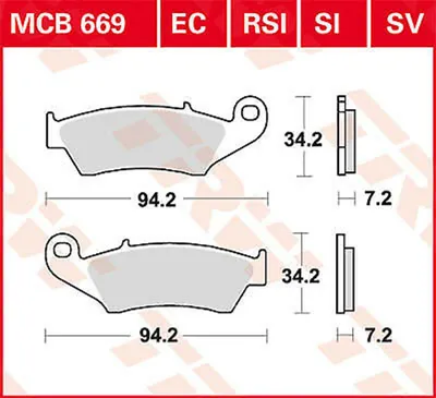 Obrázek produktu pro Klocki hamulcowe TRW Trw Sinter Mcb 669 Sv