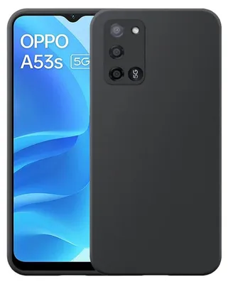 Image de Adapté à Oppo A53s 5G Phone Case Black Flexible Silicone TPU Case - Flexible Back Cover Case Silicone TPU - Black - Smartphonics