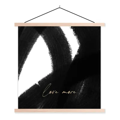 Produktbild von MuchoWow® Textilposter Text - Abstrakt - Liebe mehr - Zitate 120x120 cm mit holzfarbenen Rahmen - Textil-Poster
