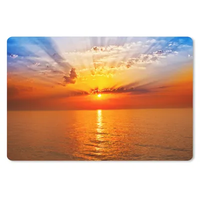 Produktbild von MuchoWow® Mauspad Mousepad Sonnenuntergang - Meer - Himmel - Orange - Horizont - Wasser 27x18 cm - Mousepads - Maus Mat - Pad - Mausunterlage - Büroartikel - Desk Matten