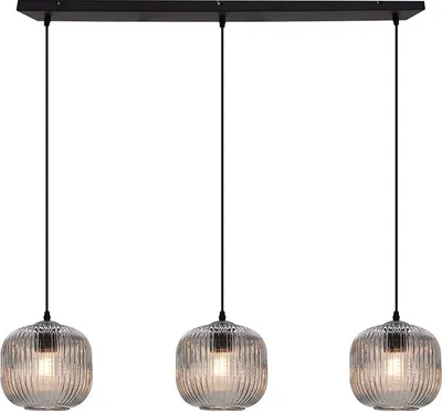 Produktbild von Olucia - CHARLOIS - Pendelleuchte - Grau / Schwarz - 3 Lampen