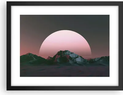 Produktbild von Gerahmtes Poster - Schwarzer Rahmen - Landschaft Berge Sonne - 40x30 cm - Wand Bild - Wanddeko - Wandbilder - Kunstposter - Wandposter - Bilderrahmen - Bilder - Kunstdruck - Wandbild - P2BAA40x30-4320