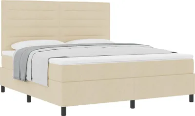 Produktbild von Boxspringbett mit Matratze Creme 180 x 200 cm Stoff