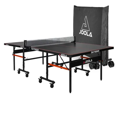 Produktbild von JOOLA Outdoor Tischtennisplatte K200A inkl. Abdeckhülle - Profi Tischtennistisch 6 MM Aluminium-Verbundoberfläche Wetterfest - Klappbares Untergestell