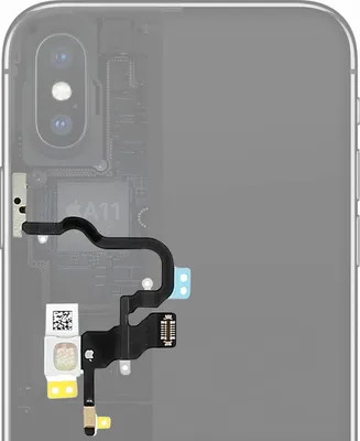 Produktbild von Clappio, Flexkabel für Power-Button, Blitz, Lautstärketasten und Mikrofon für Apple iPhone X, Schwarz