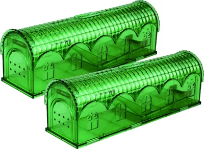 Produktbild von RatzFatz® 2er-Set Premium Mausefalle Lebend Lebendfalle Wiederverwendbare Außen und Innen, Innovativer Mechanismus, MBG-02