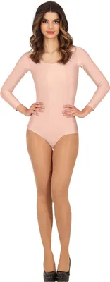 Immagine prodotto di Body sportivo carnevale maniche lunghe color pelle abbigliamento sportivo festivo comfort, taglia: 42 - 44 (L) colore: beige