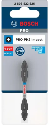 Zdjęcie produktu dla Końcówka wkrętakowa udarowa PRO z podwójnymi grotami i wkładkami typu pick and click, PH2, 65 mm