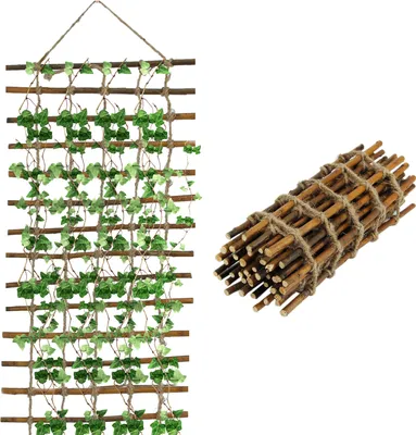 Produktbild von Rankhilfe aus Weide für Kletterpflanzen 30x200 cm | Rankgitter mit Juteschnur, Gartenstütze für Pflanzenwachstum und Dekoration, Ranknetz Rankleiter