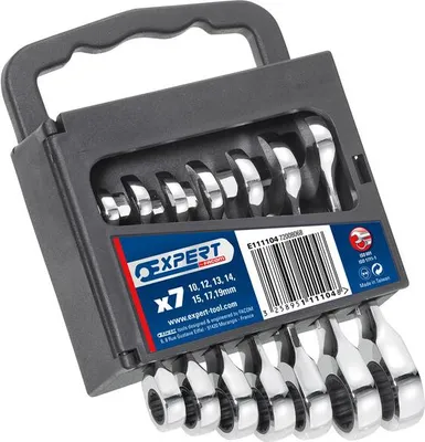 Produktbild von Kurzer Ring-Maulschlüsselsatz Mit Ratsche, 7-Teilig - Fc/E111104
