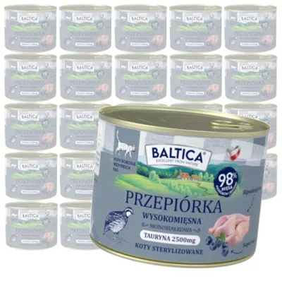 Produktbild von Baltica Regionale Geschmacksrichtungen Wachtel 24x185g Getreidefreies Nassfutter Für Sterilisierte Katzen