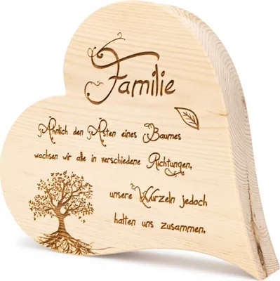 Produktbild von Zirbenherz Familie mit Baum 20cm