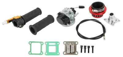 Obrázok produktu pre Súprava vzduchového filtra karburátora a plynového ovládača s priemerom 0,7 palca pre dvojtaktné minibiky, minikrosové motorky, štvorkolky a ATV s objemom 47 cm³ a 49 cm³