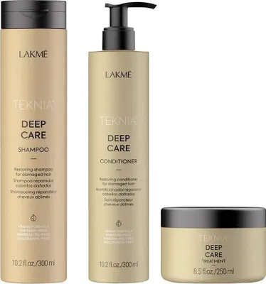 Produktbild von Lakme Tkn Retail Pack Deep Care: Shampoo 300 ml + Conditioner 300 ml + Kur 250 ml
