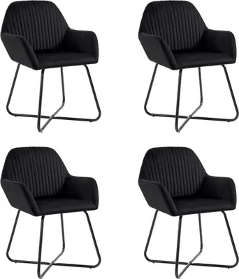 Obrázek produktu pro Jídelní židle 4 ks černé samet, 277011  HangarStore.cz