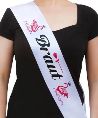 Produktbild von Oblique Unique Schärpe Braut JGA Junggesellinnenabschied Hen Party Bride to be weiss