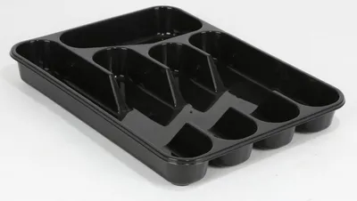 Image de Range-couverts noir Range-couverts 32,5x25x4cm Range-tiroirs plastique