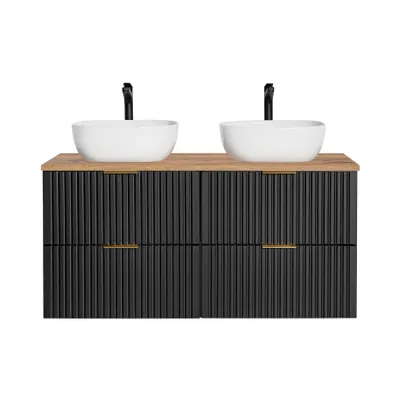 Obrázek produktu pro ADEL BLACK 120 cm set s dvojitou skříňkou, deskou a umyvadly Smile