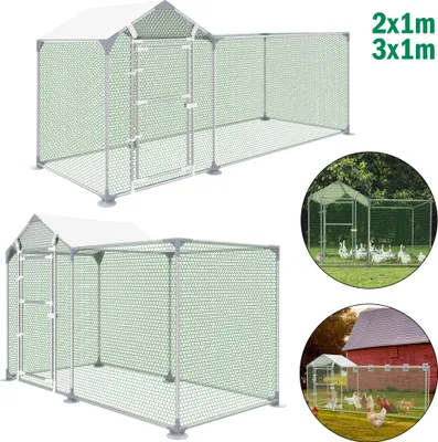 Obrázok produktu pre YARDIN Voľný výbeh Kurník Kurník Pozinkovaný oceľový rám Kurník Voľný výbeh s zámkom pre kurčatá a malé zvieratá 3x1x1,5m
