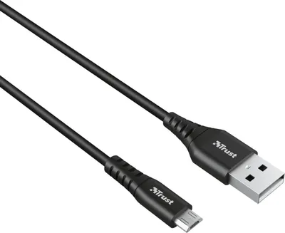 Produktbild von Trust 23567, 1 m, USB A, Micro-USB A, USB 2.0, 0,48 Gbit/s, Schwarz