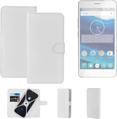 Produktbild von K-S-Trade Handy Hülle Schutz Hülle kompatibel mit Qilive Q5 Cover Case Bookstyle Bumper weiß 1x