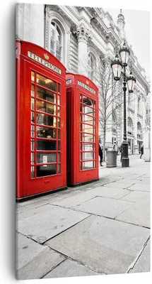 Produktbild von Bild auf Leinwand - Leinwandbild - Telefon London Kultur - 55x100cm - Wand Bild - Wanddeko - Leinwanddruck - Bilder - Kunstdruck - Wanddekoration - Leinwand bilder - Wandkunst - PA55x100-2595