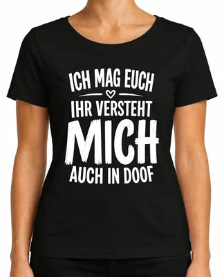 Immagine prodotto di Maglietta da donna, colore nero, taglia M, con la scritta: "Mi capite, anche quando faccio commenti stupidi e sarcastici."