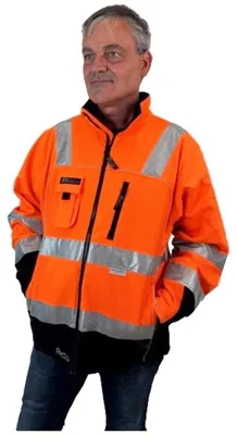 Produktbild von Asatex Warnschutz Softshelljacke Größe L EN471 Kl.III, orange / schwarz - PTW-S/67