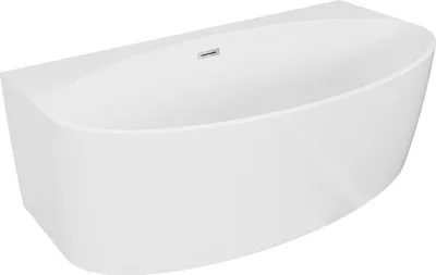 Produktbild von Mexen Bruna freistehende Vorwandbadewanne 170 x 88 cm, weiß glänzend, Überlauf Chrom - 52731708800-01