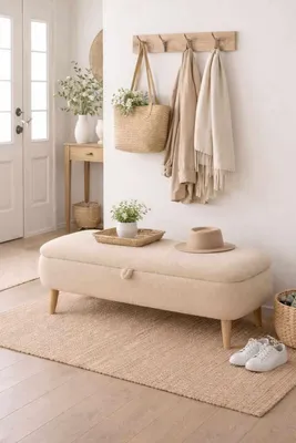 Productafbeelding van Skye Decor, hoogwaardige zitbank (beige) - 90 cm, 100% melamine, draagvermogen 90 kg