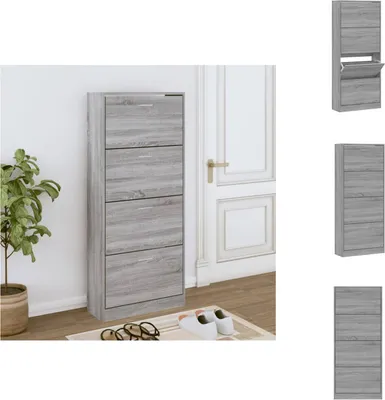 Produktbild von vidaXL Schuhschrank Grau Sonoma 63x24x147 cm Holzwerkstoff -  Schuhregale & -schränke