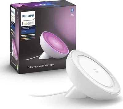 Produktbild von LED Tischlampe, Philips Hue Bloom White & Color Ambiance, Bluetooth, 10W, Alexa Google Homekit Apple Homekit kompatibel, Weiß