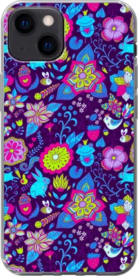 Produktbild von MuchoWow® Handyhülle Schutzhülle Hülle für Telefoonhoesje iPhone 13 Mädchen - Kaninchen - Rosa - Muster - Mädchen - Kinder - Kinder Silikon Softcase Handy Hülle - Karteninhaber
