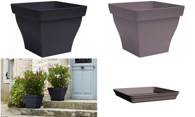 Produktbild von Poétic Pflanzgefäß ROMEO, eckig, 250 mm, taupe