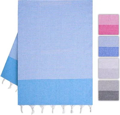 Produktbild von Ibenzoa® XXL Strand- & Sauna-Handtuch aus Baumwolle 100 x 180 cm – leichtes Reisehandtuch für Damen, Herren & Kinder, vielseitig als Strand- und Picknickdecke
