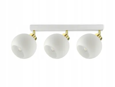 Zdjęcie produktu dla Lampa Wisząca Sufitowa Żyrandol Biała Szklane Kule White Glass BG3 LED E27