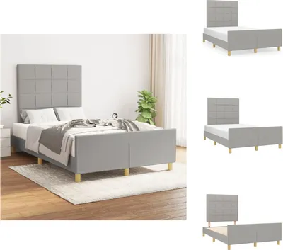 Imagen del producto de vidaXL Estructura de cama con cabecero, color gris claro, 120x200 cm, tapizada - Camas y estructuras de cama