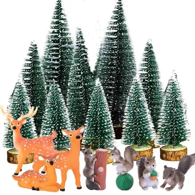 Produktbild von Weihnachtsdekoration Mini Figuren & Tannenbäume 17-teilig
