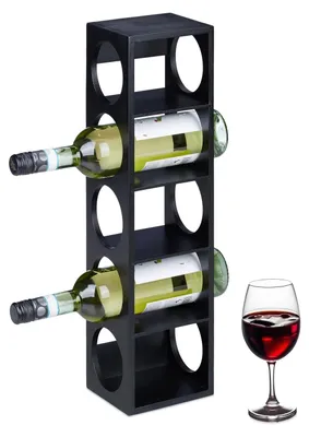 Imagen del producto de Soporte para botellas de vino - Capacidad para 5 botellas - Bambú - 53 x 14 x 12 cm