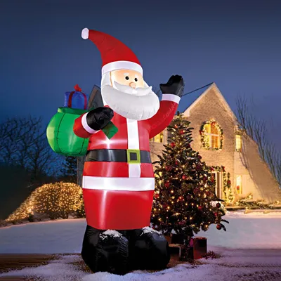 Produktbild von XXL LED Weihnachsmann 2,5m Selbstaufblasend Deko Nikolaus Weihnachtsfigur Riesig